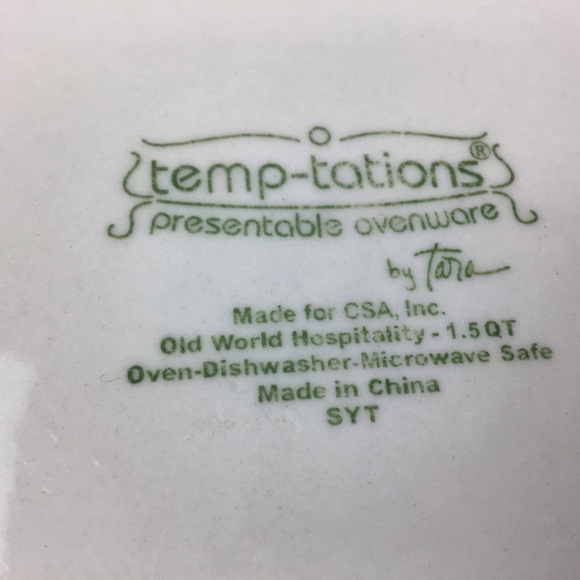 Temptations by Tara Presentable Ovenware Old World Hospitality 4 pc 1.5 qt - Picture 9 of 10